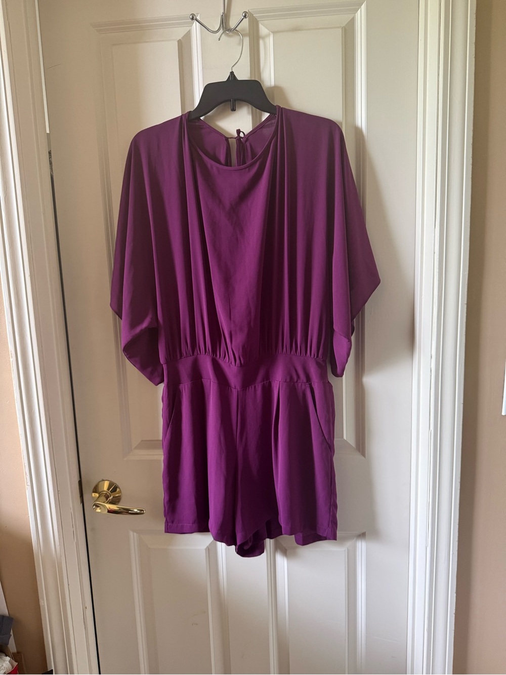Plum Purple Short Sleeve Romper